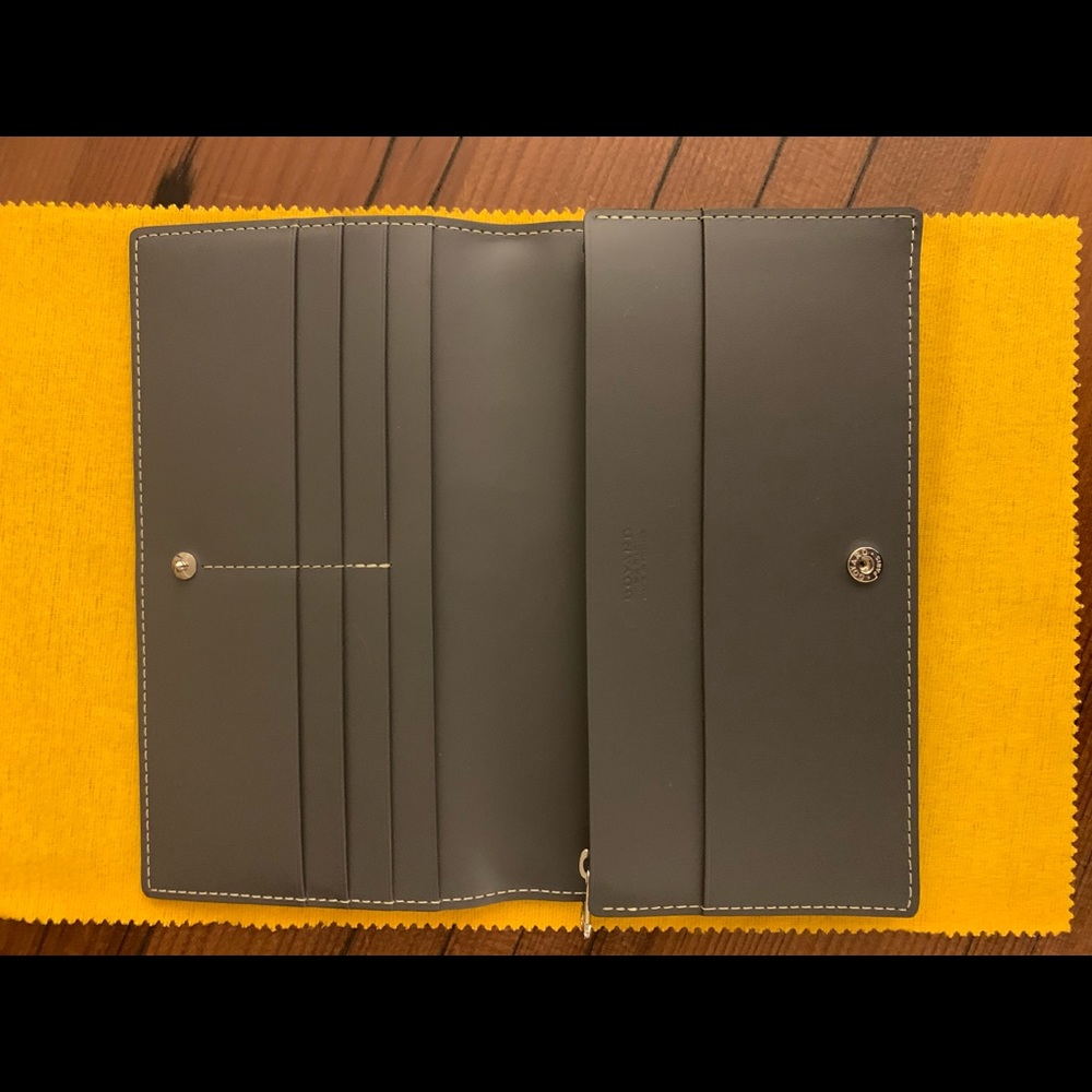 Goyard Grey Long Richelieu Leather Canvas Wallet - Picture 2 of 4